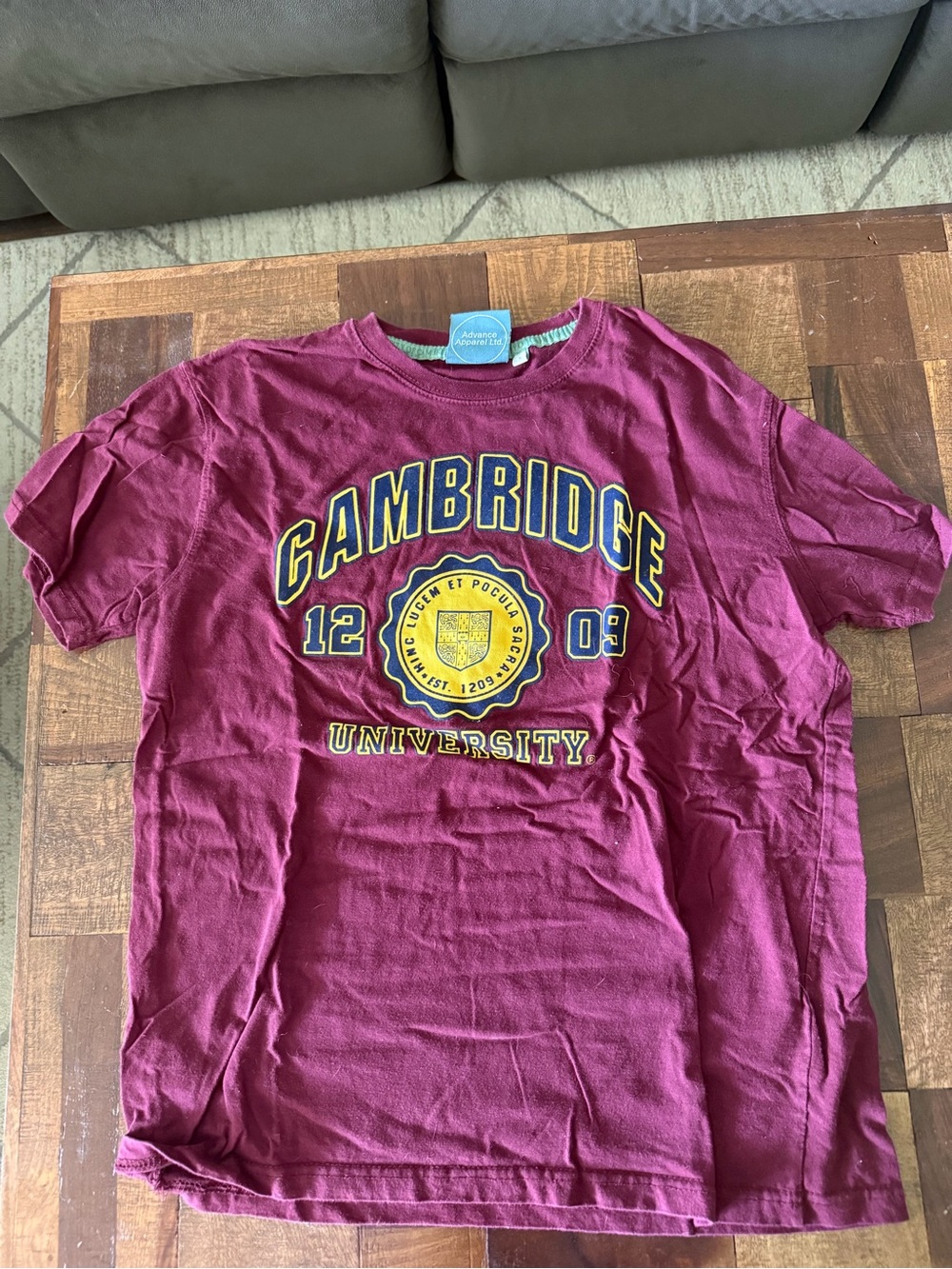 Cambridge University Maroon Short Sleeve Tee